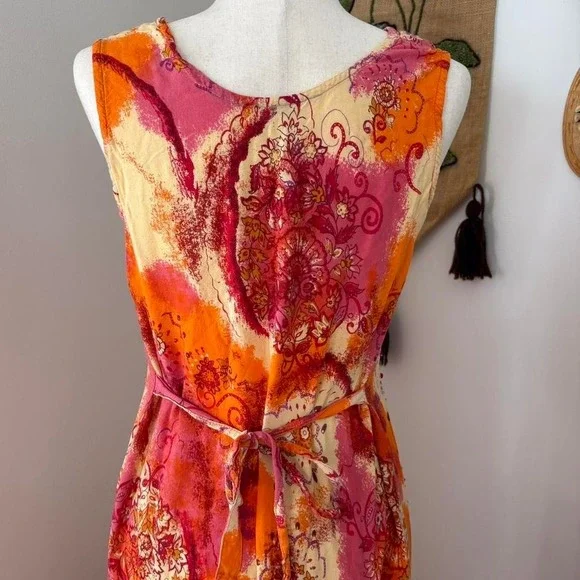 90s Sequin Paisley Tie-Back Dress - Picture 5 of 5